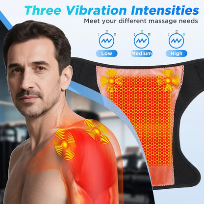 Detachable Wireless APP Control Electric Heating Vibration Shoulder Knee Massager Brace 3 Levels Timer Shoulder Massage Belt Bra
