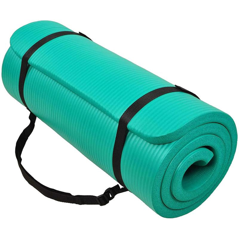 Balancefrom Gocloud 1" Extra Thick Exercise Yoga Mat with Carrying Strap
