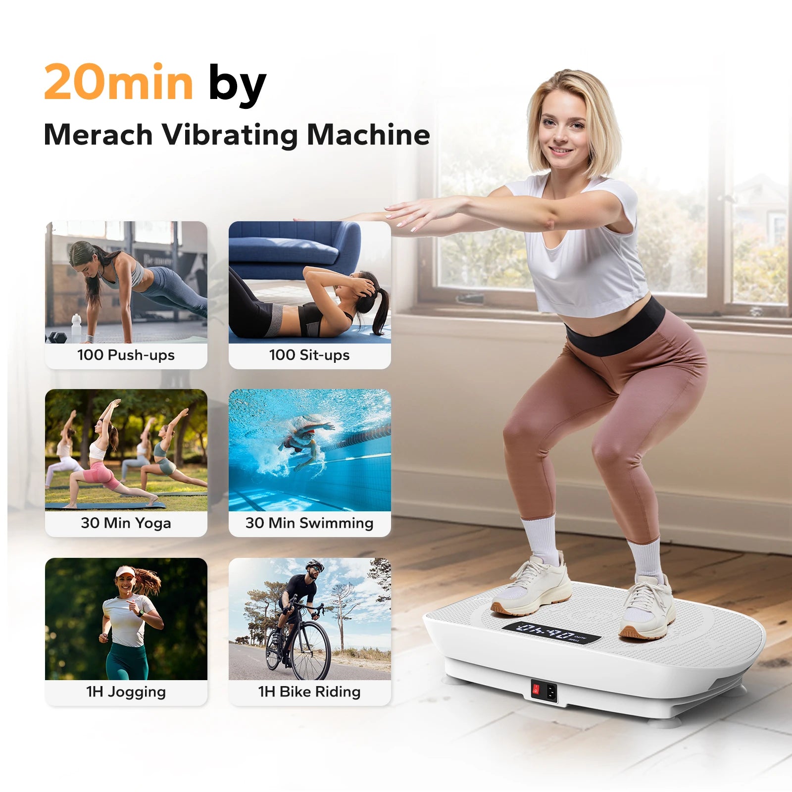 Whole Body Vibration Exercise Machine for Fitness, Weight Loss, and Body Shaping