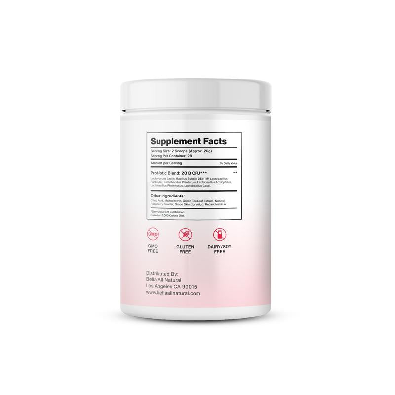 Bella All Natural Probiotics Raspberry Lemonade for Healthier Lifestyle