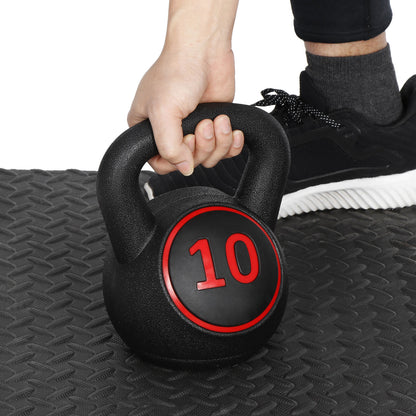 3-Piece Kettlebell Set with Storage Rack 5Lb 10Lb 15Lb Weight for Home Gym