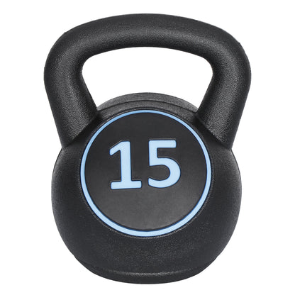 3-Piece Kettlebell Set with Storage Rack 5Lb 10Lb 15Lb Weight for Home Gym