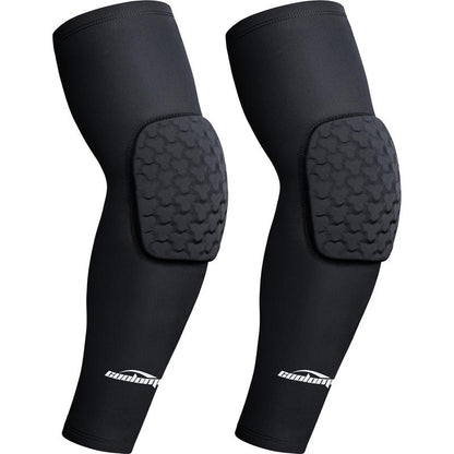 COOLOMG Compression Arm Sleeve with Elbow Pad for Kids and Adults - Breathable Sports Gear, Quick Dry, Durable, Cushion for Muscle Relief