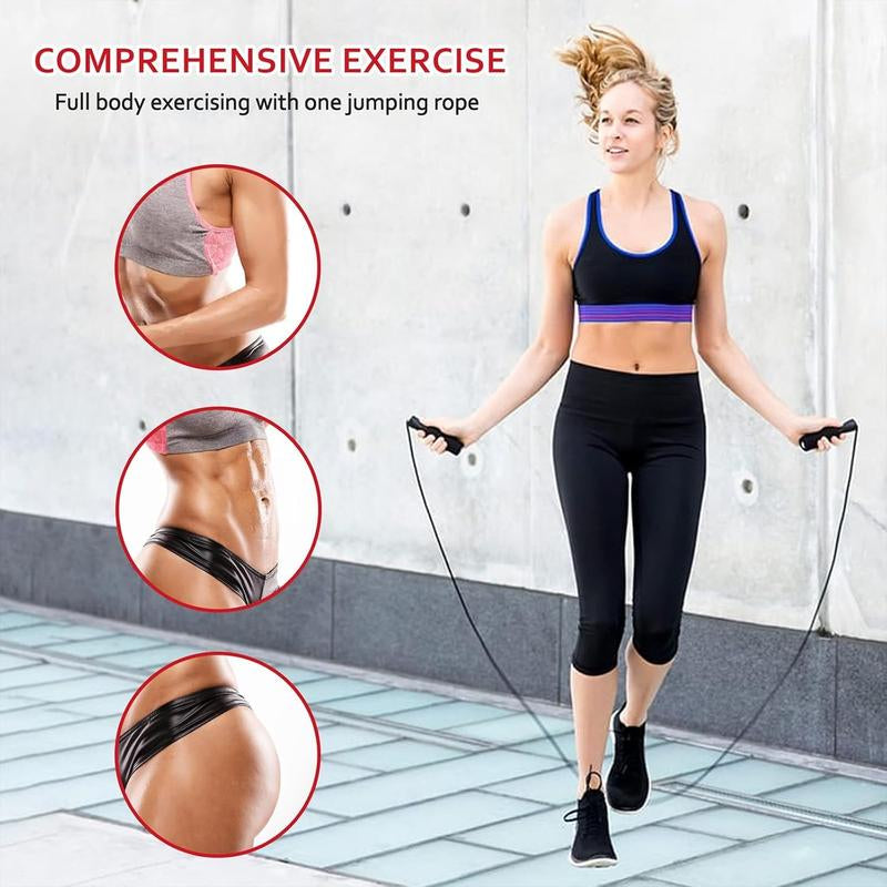 SPORTIC Pro Speed Jump Rope Adjustable Tangle-Free Ball Bearing Swivel Quick-Adjust Ergo Grips HIIT Cardio Fast Calorie Burn Home Gym Travel