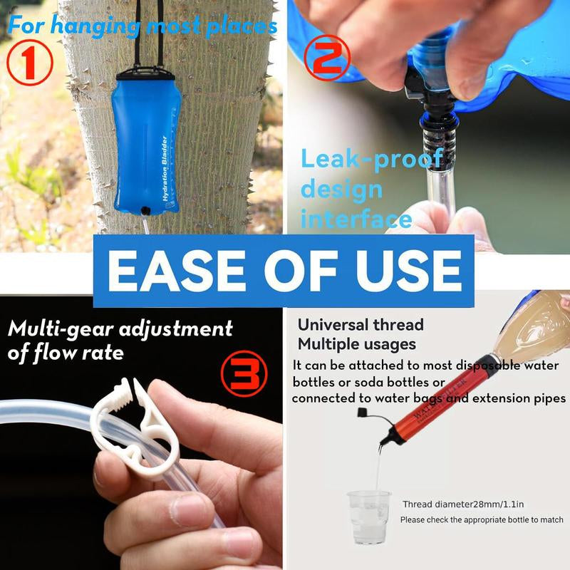 Portable Emergency Water Filtration Straws - Lightweight and Reusable Water Filters for Outdoor Activities, Camping, Hiking, and Travel