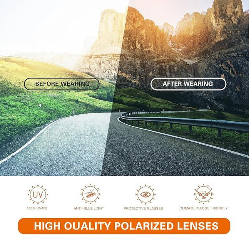 SUOSO Polarized Sports Sunglasses for Men and Women – UV400 Protection Wrap-Around Goggles for Fishing, Driving, and Cycling – Lightweight TR90 Frame