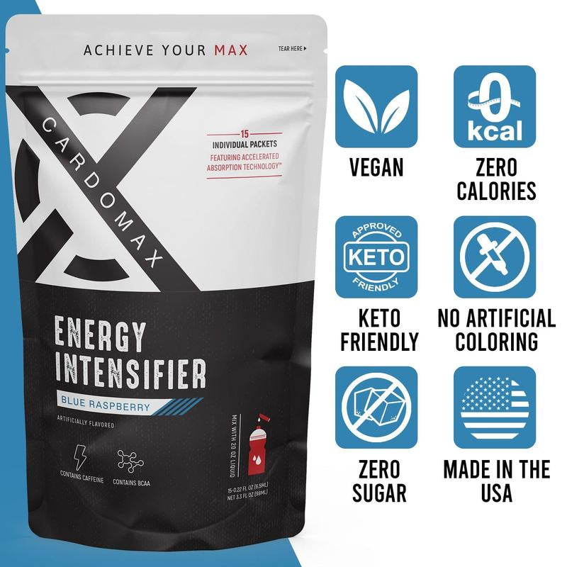 Cardomax Hydromax Hydration Sticks – Blue Raspberry – Liquid Electrolyte Drink Mix with Sodium, Potassium & Magnesium – Supports Hydration, Endurance & Recovery – Sugar-Free, Dye-Free, Naturally Flavored – 15 Single-Serve Packs