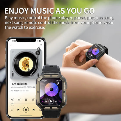 C20 Pro Smart Watch for Men with Voice Assistant, Bluetooth Wireless Calling, Business and Outdoor Sports Features, IP68 Waterproof, Compatible with Android and iOS