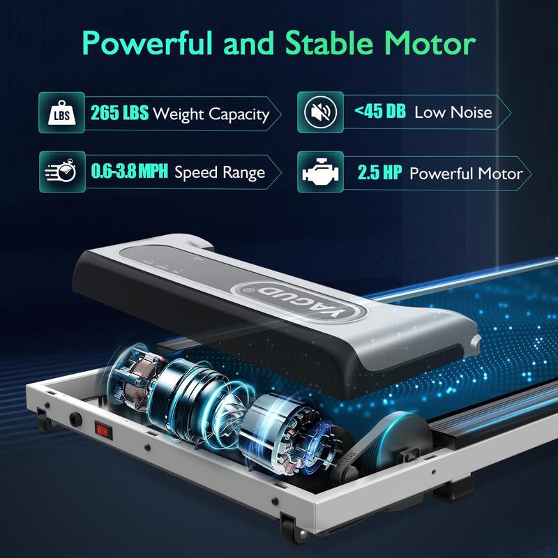 [2 in 1]YAGUD Walking Pad Treadmill with Manual Incline, LED Display, Remote Control, 265LBS Capacity – under Desk Treadmill for Home