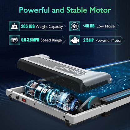 [2 in 1]YAGUD Walking Pad Treadmill with Manual Incline, LED Display, Remote Control, 265LBS Capacity – under Desk Treadmill for Home