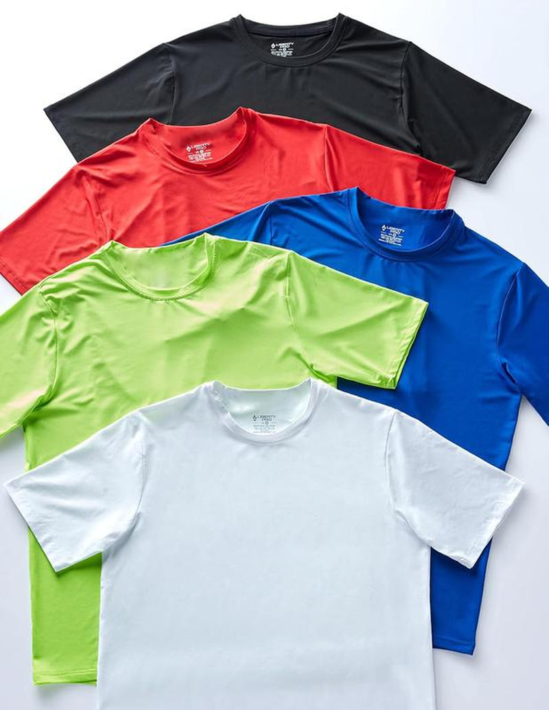5 Pack Men’S Quick Dry Athletic T-Shirts – Crew Neck Short Sleeve Workout Tops for Running, Gym, Training, Sports & Daily Wear