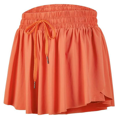 2 in 1 Flowy Sports Shorts for Women Gym Yoga Athletic Running Workout Biker Shorts Tennis Golf Skort Skirt Cute Clothes Casual Lounge Sweat Skirt Summer