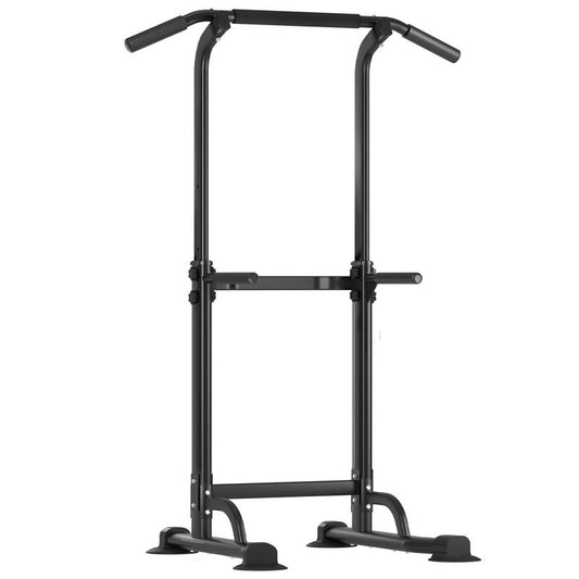 【Deals for You】Power Tower Dip Station Pull up Bar 32.3' H-Shaped Base Height Adjustable 330Lbs Multi-Level Suction Cups 10 Levels for Home Fitness Use