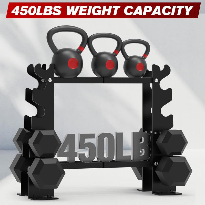 Dumbbell Rack Stand for 450 lbs Weight Storage - Home Gym Exercise Equipment (Dumbbells Not Included)