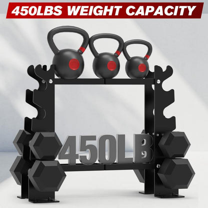 Dumbbell Rack Stand for 450 lbs Weight Storage - Home Gym Exercise Equipment (Dumbbells Not Included)
