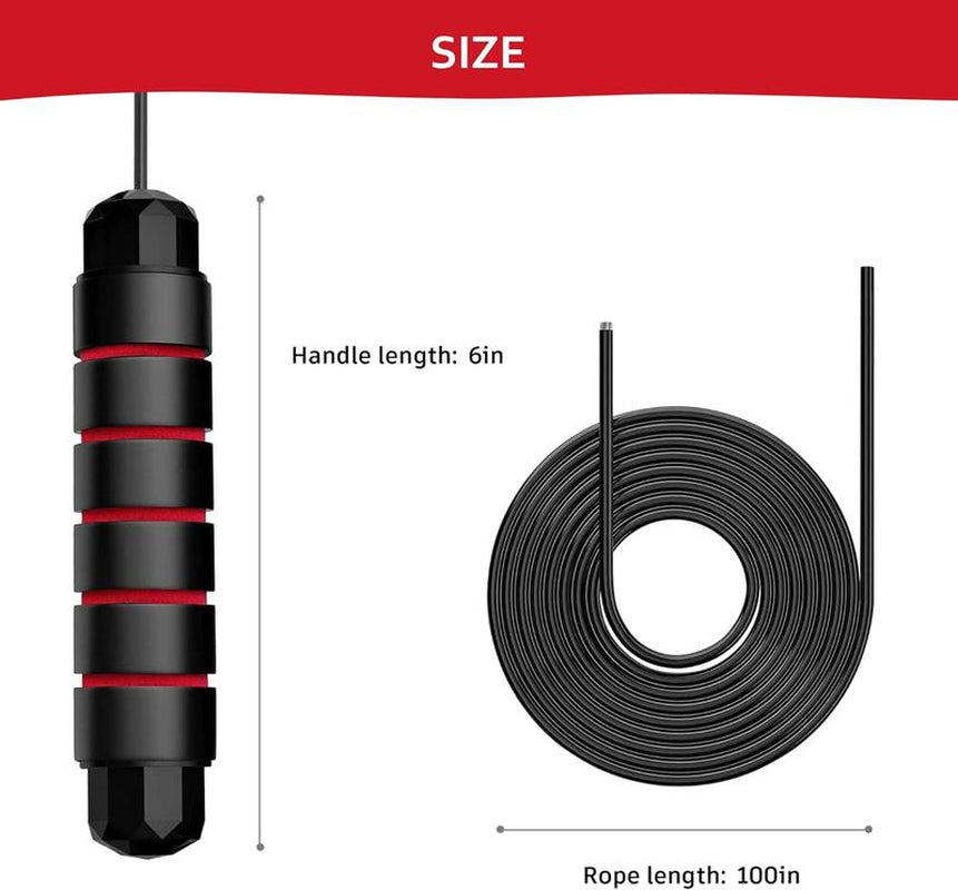 SPORTIC Pro Speed Jump Rope Adjustable Tangle-Free Ball Bearing Swivel Quick-Adjust Ergo Grips HIIT Cardio Fast Calorie Burn Home Gym Travel