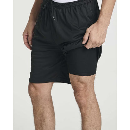 Real Essentials Men's 2-in-1 Dry-Fit 7" Running Workout Gym Shorts with Compression Liner - 3 Pack (Big & Tall Available)