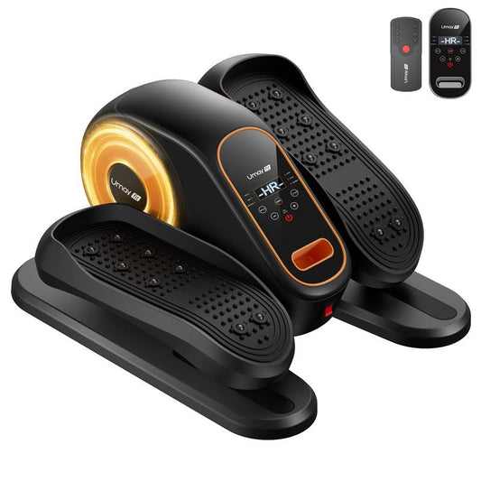 UMAY under Desk Elliptical Machine, Ellipse Leg Exerciser for Seniors, Quiet & Portable Electric Seated Eclipse Exercise Training Machine with Remote, 12 Level Speeds & Mute Function, Manual & Auto Mode