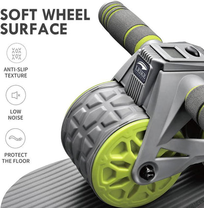 Ab Wheel Roller Automatic Rebound with Knee Pad Mat,Core Muscle Ab Trainer, Ab Workout Equipment for Abdominal Exercise Ab Wheel