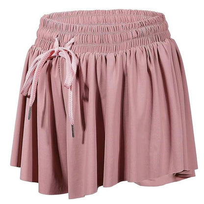 2 in 1 Flowy Sports Shorts for Women Gym Yoga Athletic Running Workout Biker Shorts Tennis Golf Skort Skirt Cute Clothes Casual Lounge Sweat Skirt Summer