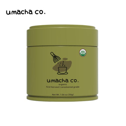 Umacha Co. Organic First Harvest Ceremonial Matcha 30G USDA Certified Ceremonial Grade Antioxidant-Rich Superfood Green Tea Powder Beverage