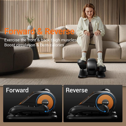 UMAY under Desk Elliptical Machine, Ellipse Leg Exerciser for Seniors, Quiet & Portable Electric Seated Eclipse Exercise Training Machine with Remote, 12 Level Speeds & Mute Function, Manual & Auto Mode