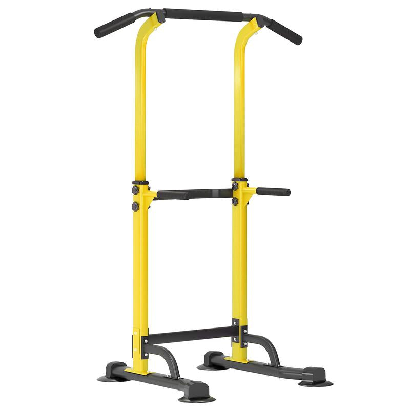 【Deals for You】Power Tower Dip Station Pull up Bar 32.3' H-Shaped Base Height Adjustable 330Lbs Multi-Level Suction Cups 10 Levels for Home Fitness Use