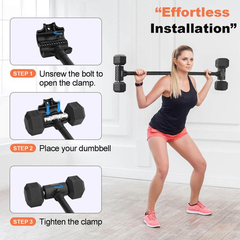 Altitudecraft Dumbbell-Barbell Converter Kit – 200 Lb Capacity Fitness Equipment for Weight Training & Home Gym Workouts