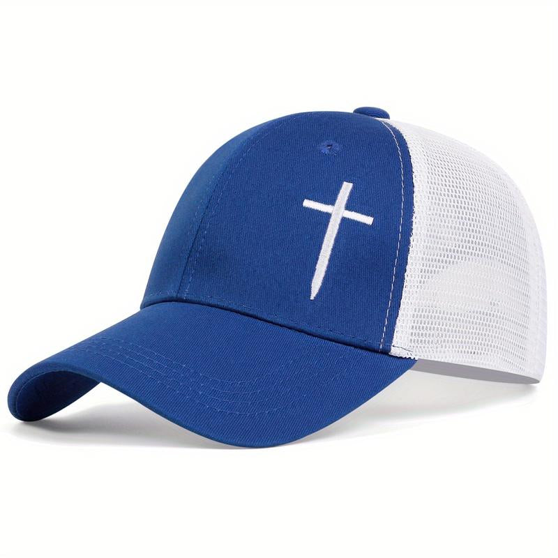 Men Arrow Cross Embroidered Baseball Cap Mesh Hat Outdoor Sport Adjustable Sunscreen Leisure Hat Spring Autumn Travel Tourism Beach Vacation