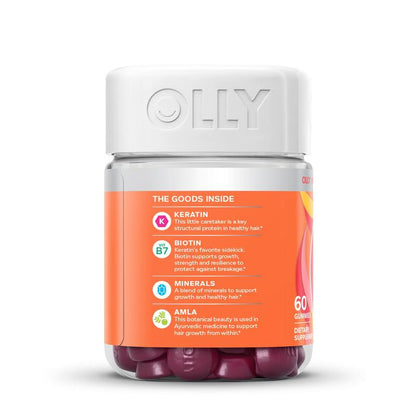 OLLY Heavenly Hair Gummy, Supports Healthy Hair, Keratin, Biotin, AMLA, Chewable Supplement, 30 Day Supply - 60 Count