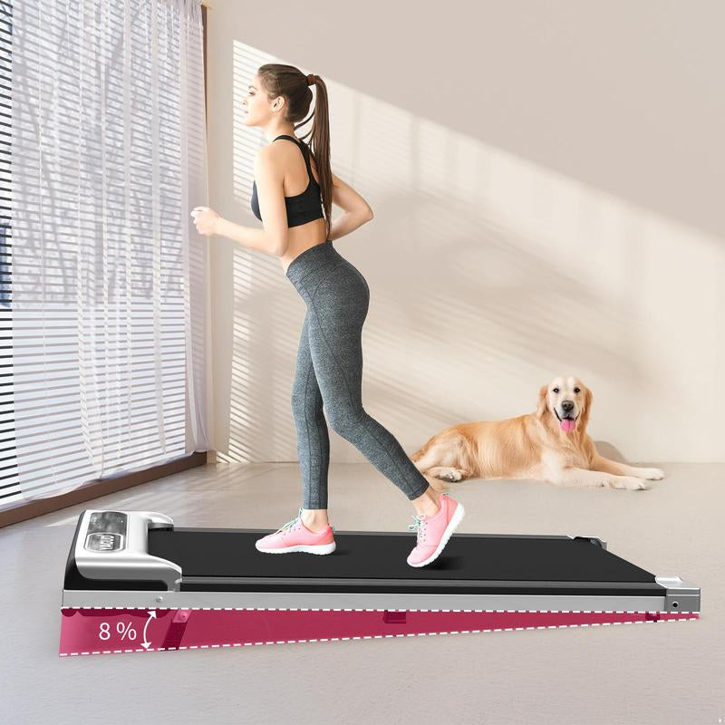 [2 in 1]YAGUD Walking Pad Treadmill with Manual Incline, LED Display, Remote Control, 265LBS Capacity – under Desk Treadmill for Home