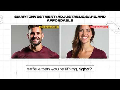 Adjustable squat rack for home gym – sturdy barbell stand